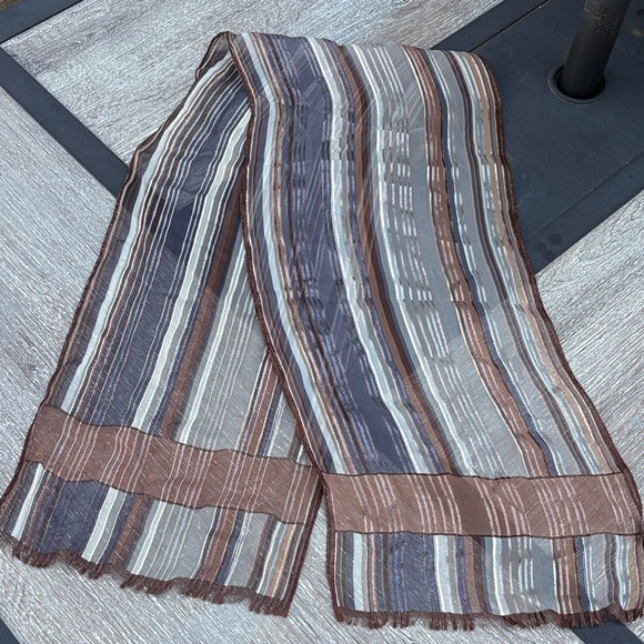 Oscar de la Renta Brown and Gray Scarf